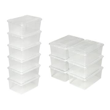 Set van 6 opbergboxen - transparant, Verzenden, Nieuw