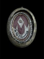 Reliekhouder - Brons, Gouden cartouche, Glas, Textiel - 20e, Antiek en Kunst