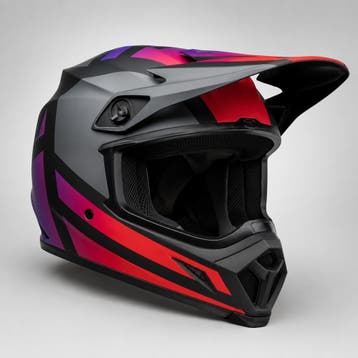 Bell MX-9 Crosshelm Zwart / Rood / Paars - MAAT L, Verzenden, Nieuw met kaartje, Offroadhelm