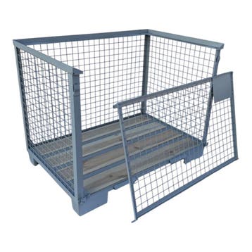 Gitterbox GB011 afneembaar front nieuw grijs 1240x835x970mm