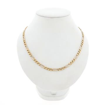 Gouden Figaro schakelketting, Sieraden, Tassen en Uiterlijk, Kettingen, Ophalen of Verzenden, Gebruikt, Goud, Goud
