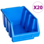 vidaXL Stapelbakken 20 st kunststof blauw, Verzenden, Nieuw