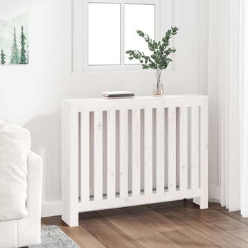 vidaXL Radiatorombouw 108,5x19x84 cm massief grenenhout wit, Doe-het-zelf en Verbouw, Verwarming en Radiatoren, Verzenden, Nieuw