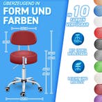 Zadelkruk - Kruk op wielen - Rolkruk - Draaikruk - Wijnrood, Verzenden, Zo goed als nieuw