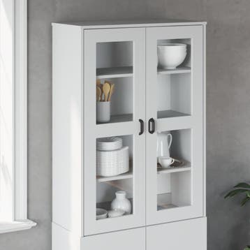 vidaXL Opzetkast VIKEN bewerkt hout wit, Minder dan 50 cm, Verzenden, 100 tot 150 cm, Nieuw