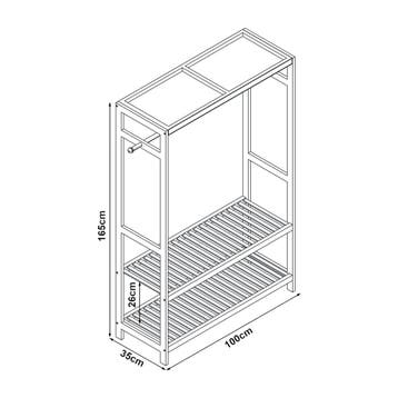 [en.casa] Kledingkast Herøy open kast 165x100x35 cm bamboe, Verzenden, Nieuw