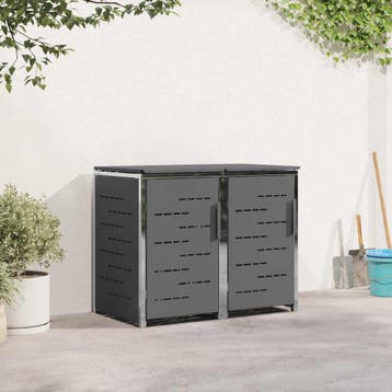 vidaXL Containerombouw for 2 Bins 240L Roestvrij staal, Verzenden, Nieuw