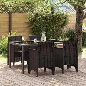 Tuinset 4-delig Bruin | 54% Korting | Snelweg, Tuin en Terras, Tuinstoelen, Ophalen of Verzenden, Gebruikt, Kunststof