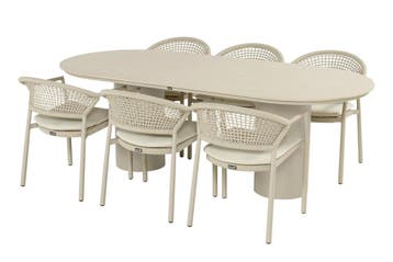 Hartman Taragona/Valencia ovale stapelbare tuinset voor 6, Tuin en Terras, Tuinsets en Loungesets, Verzenden, Nieuw, Overige materialen