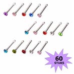 Fako Bijoux - Neuspiercing - Staafje Kristal - 1.8mm -, Sieraden, Tassen en Uiterlijk, Piercings, Verzenden, Nieuw