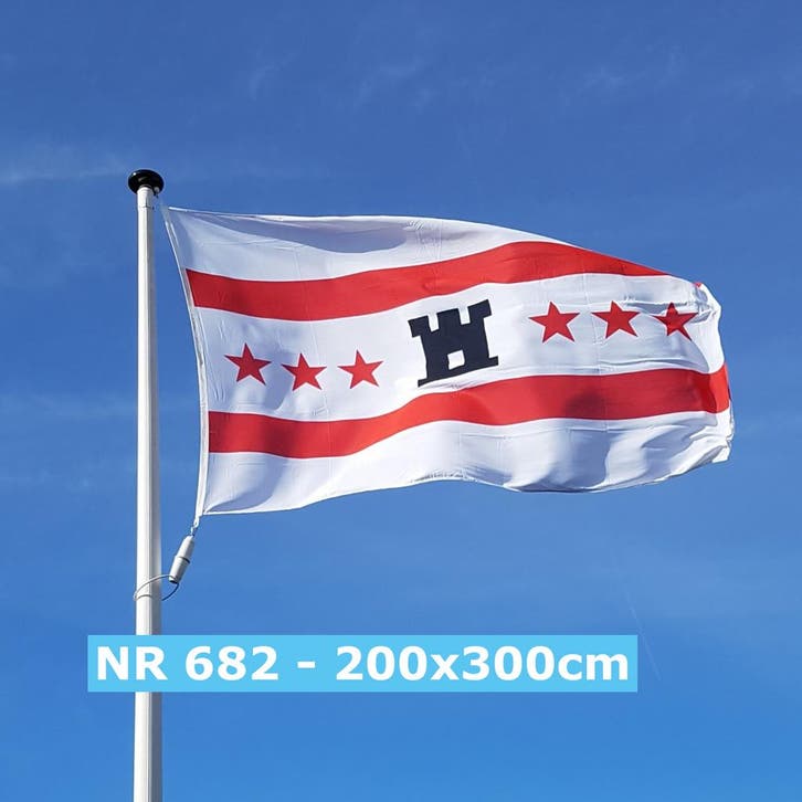 NR 682: Vlag Drenthe 200x300cm standaard, Diversen, Vlaggen en Wimpels, Nieuw