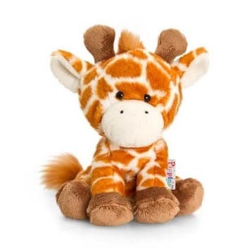 Keel Toys giraffe knuffel - pluche - oranje - 14 cm, Verzenden, Nieuw