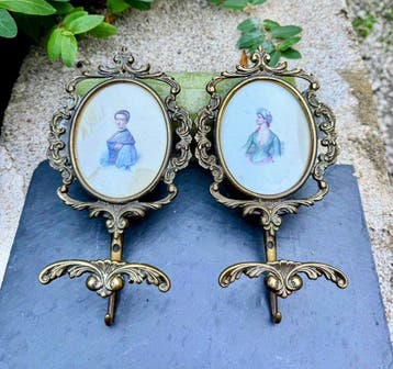 Set kapstokhaken (2) - Messing - Rococo