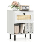 LIVSK Nachtkastje - Handgeweven Rotan Paneel - Dikke Houten, Verzenden, Nieuw