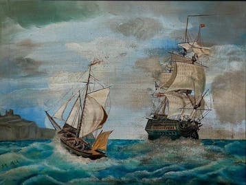 Spaanse school (XX) - Galeone in approdo al porto