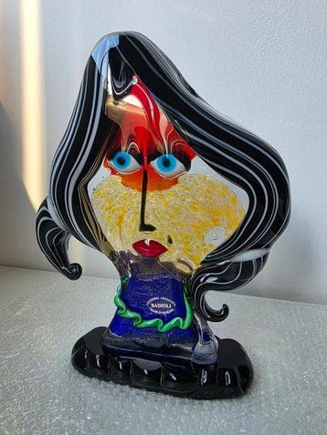 Mario Badioli - Mario Badioli - sculptuur, I Volti - 27 cm -