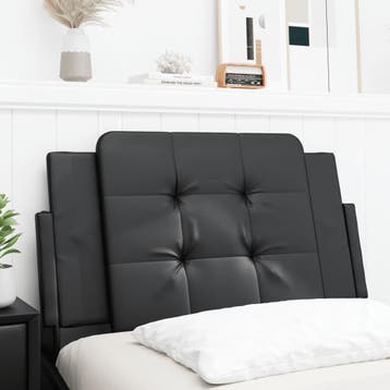 vidaXL Hoofdbordkussen Zadar 90 cm kunstleer zwart, Verzenden, Nieuw, Zwart, Overige materialen