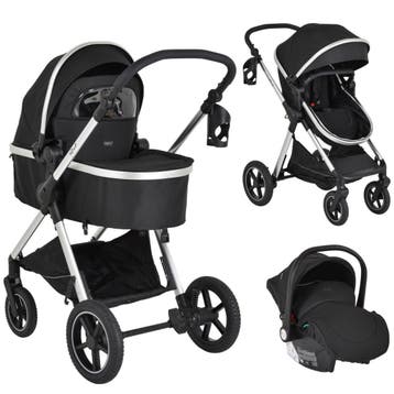 Moni Alina Black Onyx 3-in-1 Combi Kinderwagen met i-Size, Verzenden, Nieuw