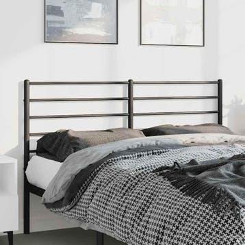 vidaXL Vervangend hoofdbord metaal zwart 135 cm, Verzenden, Nieuw, Zwart, Metaal