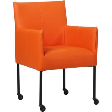 Oranje leren eetkamerstoelen, Ophalen of Verzenden, Nieuw, Leer