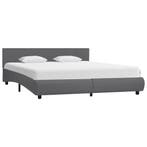 vidaXL Bedframe met LED kunstleer grijs 180x200 cm, Overige materialen, Eenpersoons, Verzenden, Nieuw