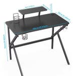 Gamingbureau met Monitorstandaard, Beker- en Headsethaak, Huis en Inrichting, Bureaus, Verzenden, Nieuw