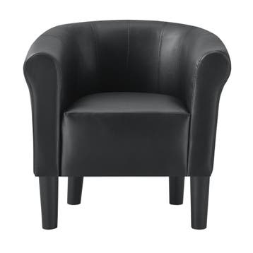 Kuipstoel Ariel schelpen fauteuil kunstleer 70x70x58 cm zwar, Verzenden, Nieuw