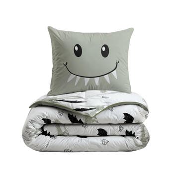 Zelesta kinderdekbed Smiling Dragon 140x200 hoesloos, Huis en Inrichting, Eenpersoons, Verzenden, Wit, Dekbedovertrek
