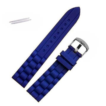 Fako - Horlogebandje - Siliconen - 20mm - Donkerblauw, Verzenden, Nieuw