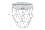 Design bijzettafel DIAMOND 50cm grijs marmer zwart metaal -, Ophalen of Verzenden, Nieuw