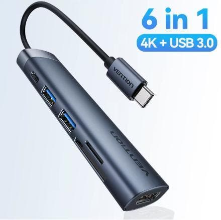 USB-C Hub met 4K HDMI, USB 3.0 en PD 100W Kaartlezer, Computers en Software, USB Sticks, Nieuw, Verzenden