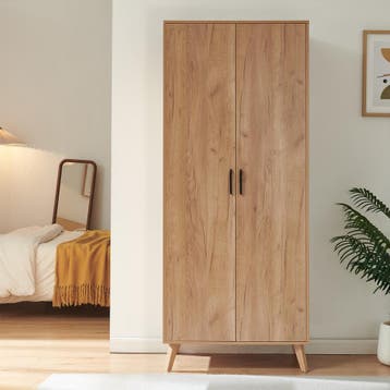 Kledingkast Norg met 2 deuren en 4 opbergvakken 191x80x52 cm, Verzenden, Nieuw