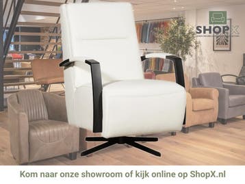 Leren draaifauteuil Award - Toledo Bianco (gebroken wit) -, Nieuw, Ophalen of Verzenden, 50 tot 75 cm, Industrieel, Modern