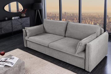 Design slaapbank APARTMENT 215cm grijs corduroy 3-zits bank, Ophalen of Verzenden, Nieuw