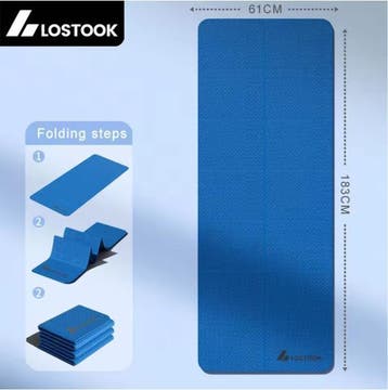 Opvouwbare Yoga Mat TPE 183x61 cm Lichtgewicht Fitness, Verzenden, Nieuw