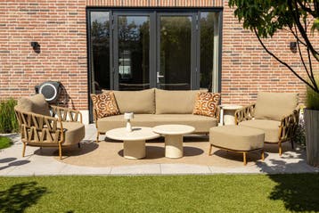 4SO Biarritz/Hampton stoel-bank loungeset - Amber/Mortex, Verzenden, Nieuw, Overige materialen, Loungeset