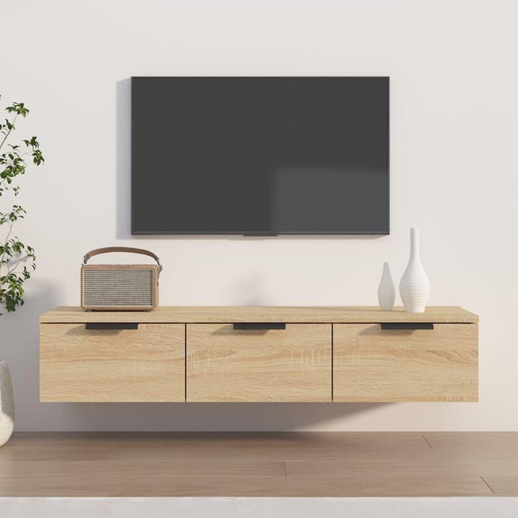 vidaXL Wandkast 102x30x20 cm bewerkt hout sonoma, Huis en Inrichting, Kasten | Overige, Nieuw, Verzenden