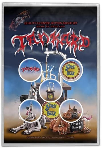 Tankard - Pavlovs Dawgs Button 5-pack officiële merchandise, Ophalen of Verzenden, Nieuw, Kleding
