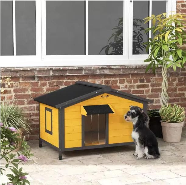 Houten Hondenhok – Weerbestendig Buitenhuis met Asfaltdak, Dieren en Toebehoren, Hondenhokken, Nieuw, Verzenden