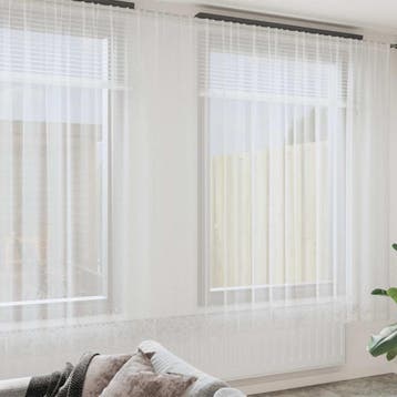 vidaXL Kantgordijn Wit 280 x 400 cm Polyester, Huis en Inrichting, Stoffering | Gordijnen en Lamellen, Verzenden, Nieuw, Wit