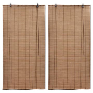 vidaXL Rolgordijnen 2 st 80x160 cm bamboe bruin, Verzenden, Nieuw, Bruin