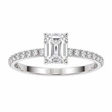 Zonder minimumprijs - Ring - 14 karaat Witgoud - 1.05ct. tw., Nieuw