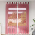 vidaXL Gordijnen met lussen 2 st 140x260 cm wijnrood, Verzenden, Nieuw, Rood