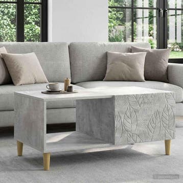 vidaXL Salontafel Betongrijs 90 x 50 x 40 cm Bewerkt hout, Verzenden, Nieuw, Overige houtsoorten, 50 tot 100 cm