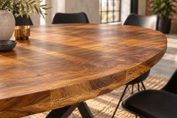 Eettafel GALAXIE 240cm ovaal sheesham hout bruin steen, Ophalen of Verzenden, Nieuw