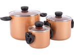 Bo-Camp - Slauson - Pannenset - 3-Delig - Aluminium - Brons, Huis en Inrichting, Keuken | Potten en Pannen, Verzenden, Zo goed als nieuw
