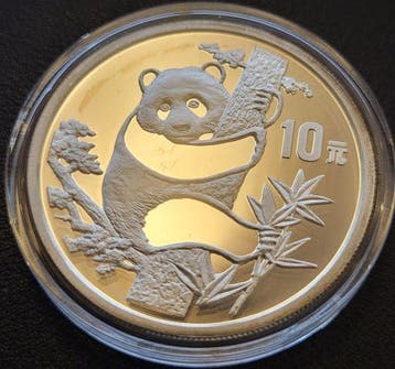 Chinese Panda 1 oz 1987 (30.720 oplage), Verzenden, Oost-Azië, Losse munt, Zilver