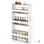 LIVSK Ultradunne Opbergkar met Oplaadstation - 4-laags Keuke, Verzenden, Nieuw