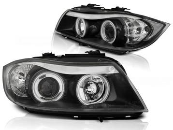 Koplampen BMW E90 E91 05-08 CCFL Zwart, Ophalen of Verzenden, Nieuw