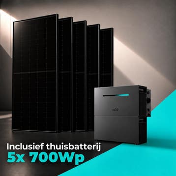 Zonnepanelen Thuisbatterij Pakket - 4 kWh - 5x 700Wp, Ophalen of Verzenden, Nieuw